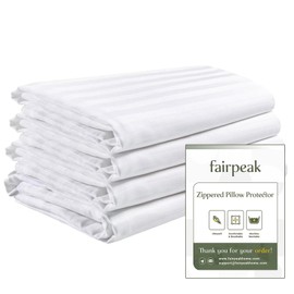 Fairpeak Pillow Covers Bed Pillow Protectors with Zipper, Pillow Cases, Luxury Hotel Quality, Breathable, Soft, Machine Washable, Standard Size, 20 x 26, 4 Pack