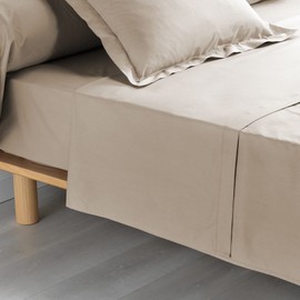 douceur d'intérieur, Flat Sheet (180 x 290 cm) Natural Percaline, Cotton Percale