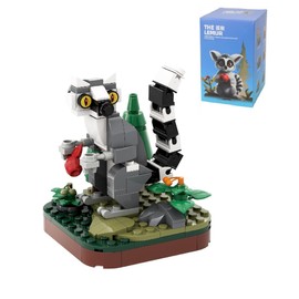 Fuleying Mini Tiere Bausteine Bausatz，131 Teile Lemuren Modellbausatz, Mini Tiere Bausteine Set, Niedlich Tiere Bausteine Spielzeug, Home Decors, Geschenke für Kinder und Erwachsenem ab 6 (1624)