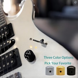 qinhretuo 4pcs Guitar Control Knobs Metal Volume Tone Speed Knobs with Flat-Head Screwdriver for Fender Telecaster Gibson Les Paul Electric Guitar Bass Accessories。(Black)