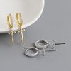 Solid 925 Sterling Silver Sword Hoop Earrings for Women, Trendy