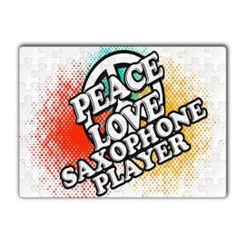 Makoroni -Peace Love Saxophone Player - Jigsaw Puzzle 80 pcs, DesX32