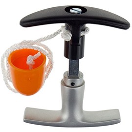 INTRA-TEC Garage Door Handle 9 x 60 mm Aluminium F1 + Inner Handle Garage Door Plastic 50 cm Rope + Bell