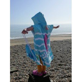 VOCOOL Hooded Poncho Microfiber Towel for 2-7 Years Old Children - Mermaid