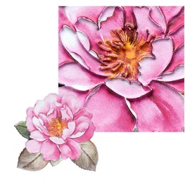 Ideen mit Herz Sticker sheet 3D relief stickers, high-quality embossed with 3D effect, DIN A4 sheet with different motifs (flowers 02)