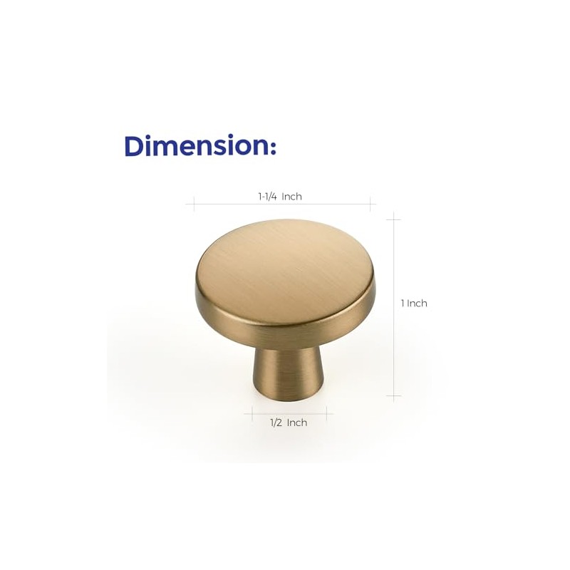 Ravinte 30 Pack Solid Single Hole Kitchen Round Cabinet Knobs