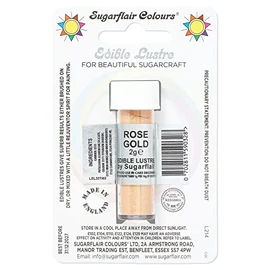 Sugarflair Rose Gold Edible Lustre Dust, Add a Lustrous Shine to Cakes or Decorations. Brush On or Add Rejuvenator to Create Eye-Catching Edible Paint, Gives Shine to Your Bakes - 2g (Pack of 6)