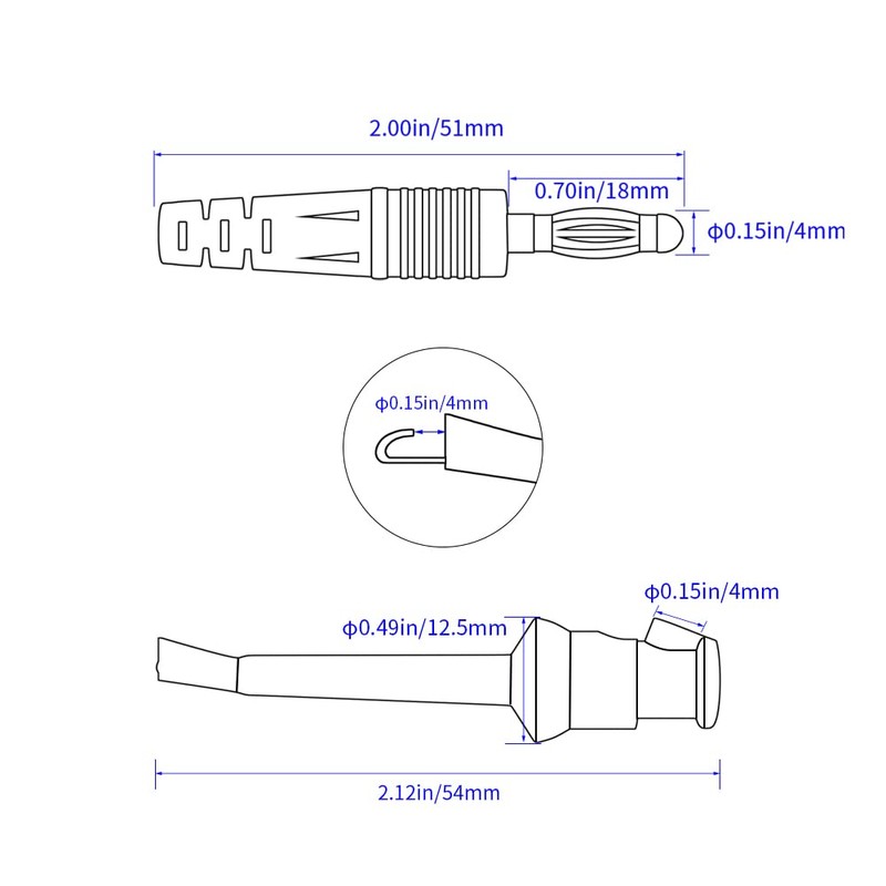 CZJZDZ J.70057A - 2 clips de gancho de prueba, cable