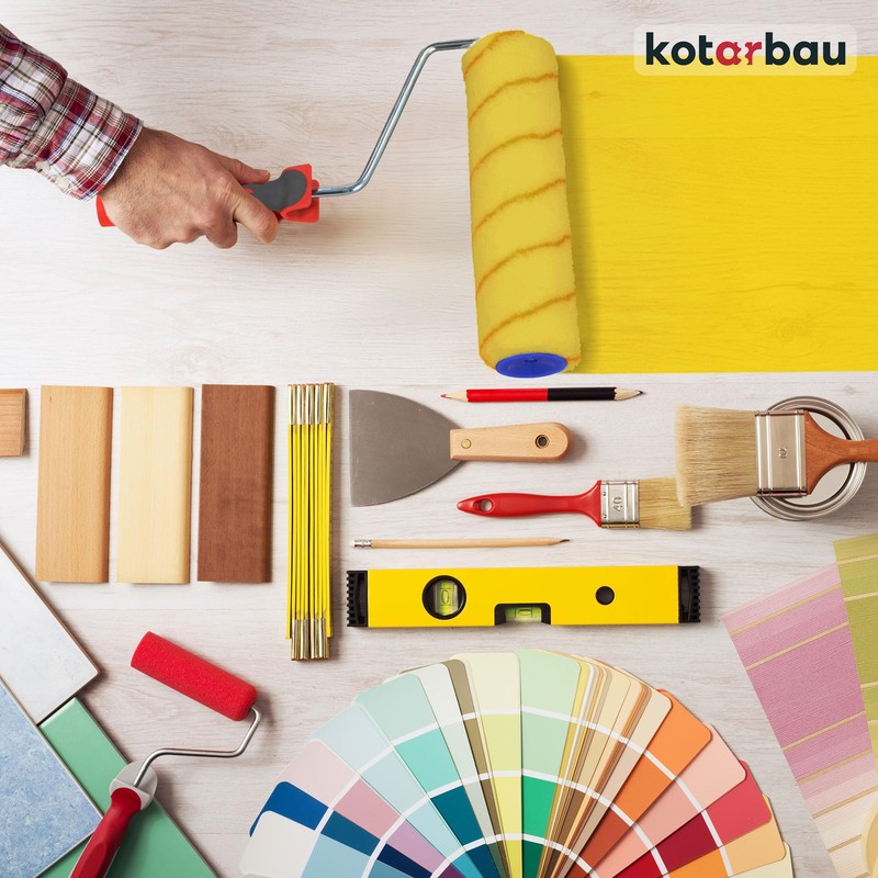KOTARBAU® Paint Roller, Yellow Thread mm with Rubber Handle, Paint