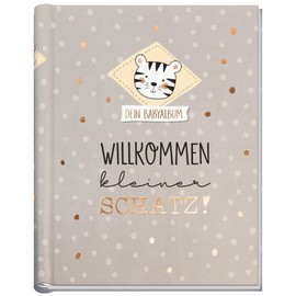 Häfft Baby Album for Girls and Boys [Dotty Tiger] Welcome Little Treasure Lovingly and funny baby book for pregnancy and the first year, sustainable and climate-neutral