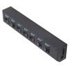 USB Hub 3.0 7‑Port High Speed Splitter Individual Switches Power