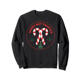 Sweet But Twisted Funny Christmas Peppermint Candy Cane Sweatshirt