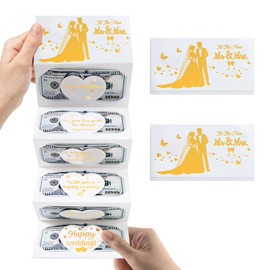 2 Pcs Wedding Money Gift Wallet, Wedding Cards for Bride and Groom, Foldable Small Souvenir, Prepare Surprises for The Bride and Groom (for The Newlyweds)