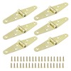 Piutouyar 6 Pcs Heavy Duty Strap Hinges, Gold Strap Hinges