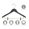 Quality Wooden Skirt Hangers 25 Pack, Solid Wood Pants Hanger