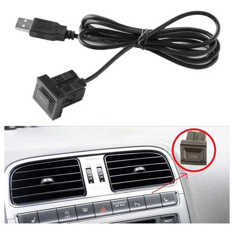 Usb Para Coche Con Cubierta Antipolvo, Panel De Extensión Us