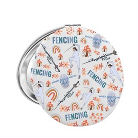FAADBUK Fencing Lover Gift Fencing Team Gift Fencing Coach Gift Fencing Girl Makeup Mirror for Her (Fencing Mirror)