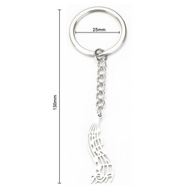 Fashionable keyring with waterfall pendant and music, a personal gift for women, perfect as a birthday gift for your girlfriend or as a small gift for special occasions, silver, S