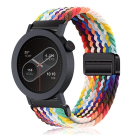 PaceBid Nylon Strap for CMF by Nothing Watch Pro 2, 22 mm Women Men Braided Magnetic Replacement Strap, Elastic Fabric Sports Replacement Strap for CMF by Nothing Watch Pro 2 - Rainbow
