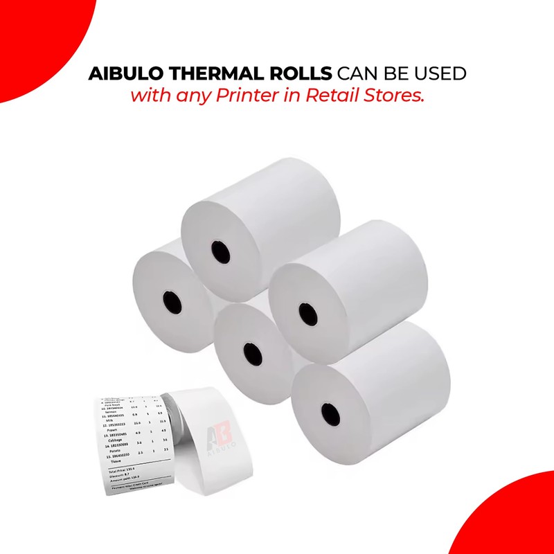 Aibulo Premium Thermal Paper Till Receipt Rolls 50 Rolls -