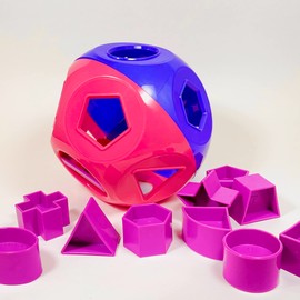 Pink and Purple Shape Sorter for Toddlers with Numbers