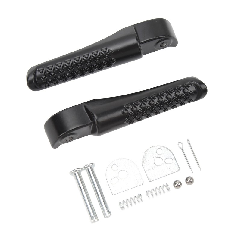 2Pcs Front Foot Peg Bracket Left And Right Black Footrest