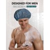 Years calm Men Shower Cap Reusable Waterproof, Dual-Layer Design, Double-Sided