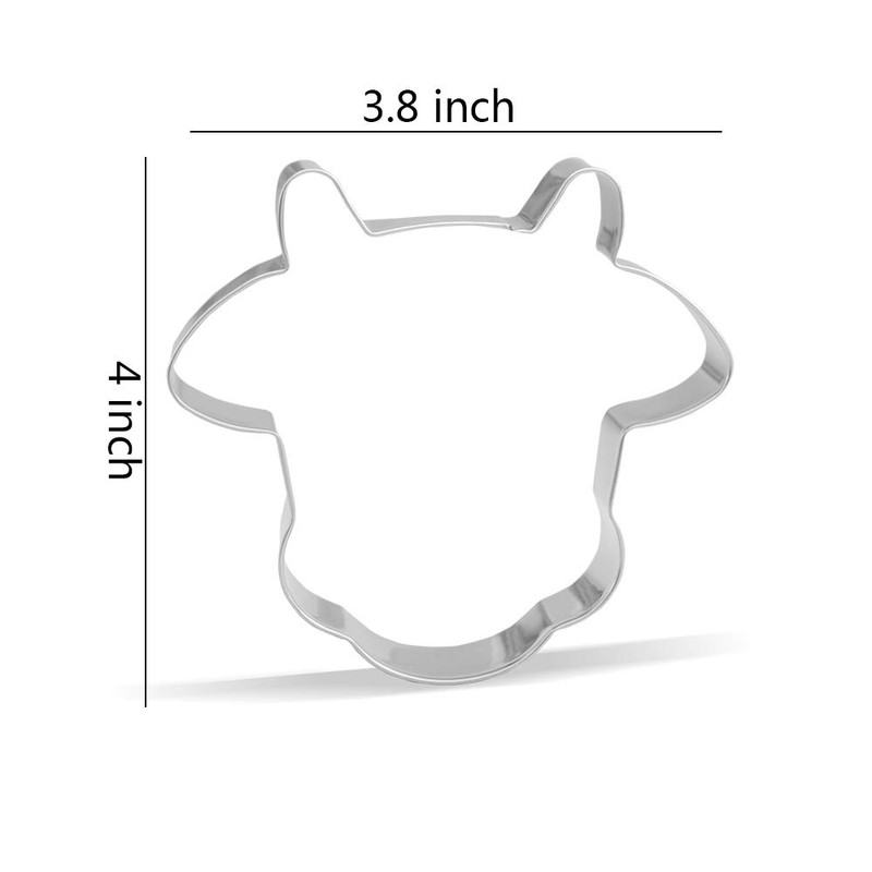 Keewah 4 inch Cow Face Cookie Cutter - Stainless Steel