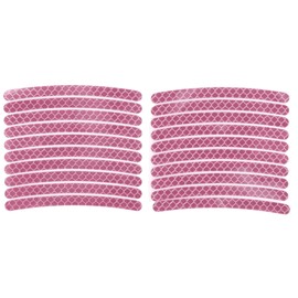 INFINAUTO 20 Pcs Wheel Rim Stickers Arc-Shape Car Wheel Rim Tapes Decoration Stickers for 14"-22" Rim Light Pink PET