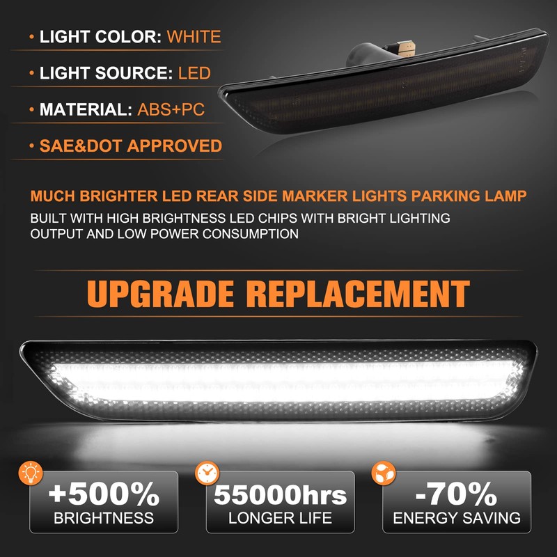 Gempro LED Front Side Marker Lights for Ford Mustang 2010-2014