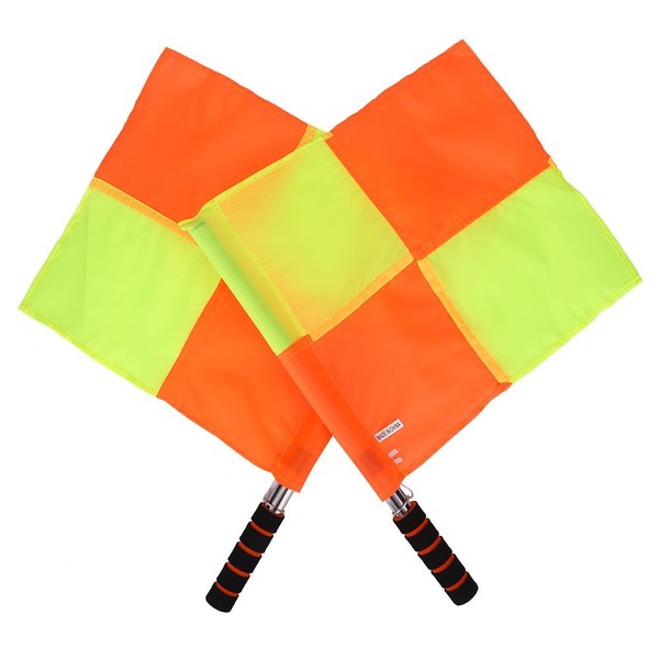 2PCS Referee Flag Waterproof Sports Linesman Flag with Storage Bag for Soccer Football Hockey Training Match