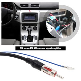 Create idea Car Stereo FM AM Antenna Signal Amplifier Double Fakra Z Male Conncetor to DIN Male Converter Adapter Vehicle Audio Radio Stereo Head Unit Receiver 30cm