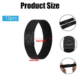 xutong Elastische Schuhbänder Set, 12 Stück, Schwarz, 6cm x 2cm, für Sportschuhe, Fußballschuhe, Turnschuhe und High Heels Fußball Basketball Volleyball Erwachsenes Kind