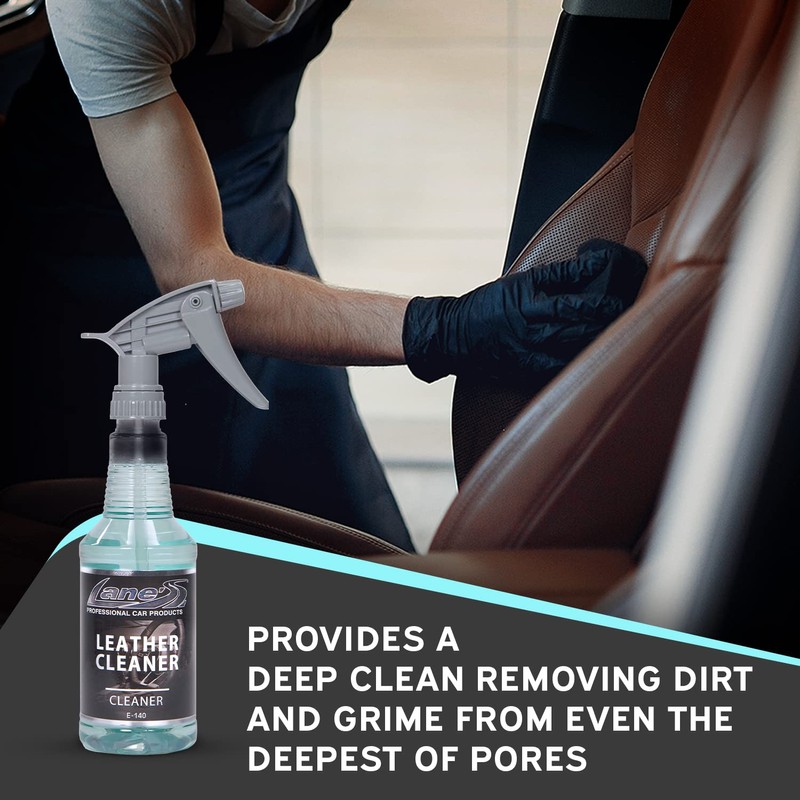 LANE'S Leather Cleaner- Leather Cleaning Spray, Automotive Leather Cleaner- Cleans