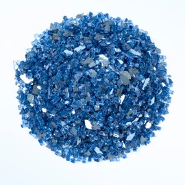 MSI Sapphire Blue Fire Glass, 1/4 Inch High Luster Reflective Tempered Glass Rocks fo Propane or Natural Gas Fireplace, Fire Pit Glass Rocks, 20 Pounds