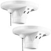 Saysurey 2 Pack Porcelain Light Socket with Outlet and Pull