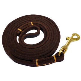 LWBMG Leather Dog Leash for Small & Medium Dogs, 6ft Soft Genuine Leather, Brown