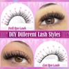 Yawamica Wispy Lash Clusters Natural Eyelash Extension 10-14mm Fluffy Eyelash