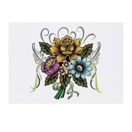 'Floral Fantasy Delight' Temporary Tattoo - Water Resistant, Skin-Safe, Non-Toxic Transfer (TO00076639)