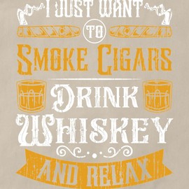 CafePress I Just Want to Smoke Cigars Cigar Smoker Kitchen Apron with Pockets, Grilling Apron, Baking Apron