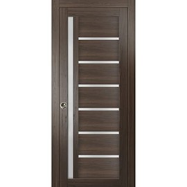 Sliding French Pocket Door with Frosted Glass | Quadro 4088 Chocolate Ash | Sample of Door Color