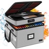 Fireproof Document Box with Lock, 2-Layer File Box Storage Organizer