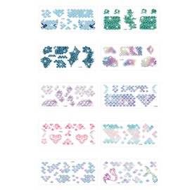 10 Sheets Mermaid Scale Tattoos Stickers Colorful Glitter Fish Scale Fish Tail Designs Summer Sea Themed Tattoos Stickers Waterproof Sea Mermaid Temporary Tattoos Party Decoration Supplies