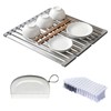 Aluminum Dish Drying Rack, 17.7" x 13.4", Foldable, Rust-Proof, Non-Slip
