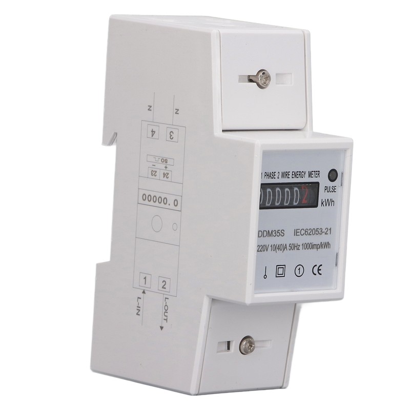 Single Phase Energy Meter Tester Digital Din Rail Electricity Monitor