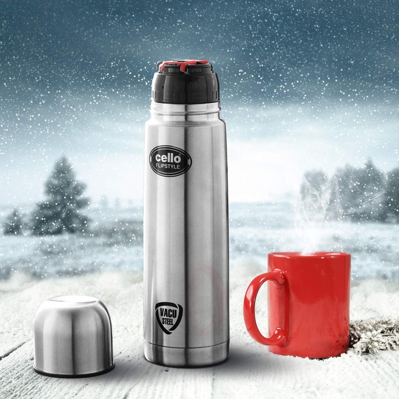 Cello FlipStyle Stainless Steel Bottle With Cover- 1000ml