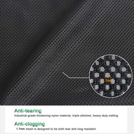 Hecaty 17.7"x 17.7" Large Pump Barrier Bag, Pond Pump Filter Bag, Black Media, Nylon Mesh Bag, Swimming Pool Filters(Black)