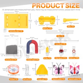 Rustark 53Pcs Science Magnet Kit Physics Electromagnet Experiment Set Labs Science Magnet Set Physics Science Magnet Kit Education Science Experiment Tools for School Students Education