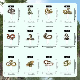 24pcs Snake Cupcake Toppers Reptile Happy Birthday Cobra Viper Decorations, Theme Birthday Party for Boys and Girls, Reptile Party or Baby Shower Party Decorations, Birthday Gifts for Kids.