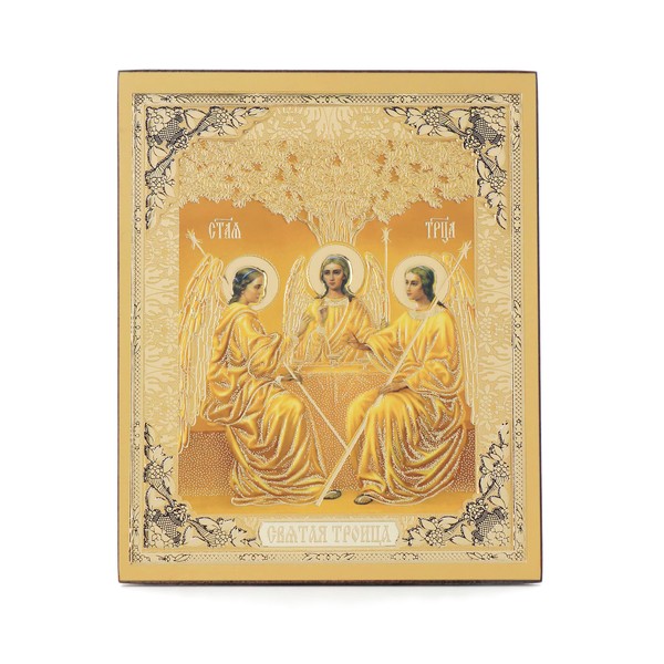 NKlaus The Holy Trinity Wooden Icon 10 x 12 cm